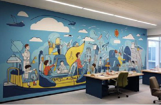 和县办公室墙绘的特点。